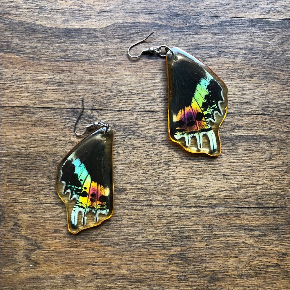 Real butterfly wing earrings